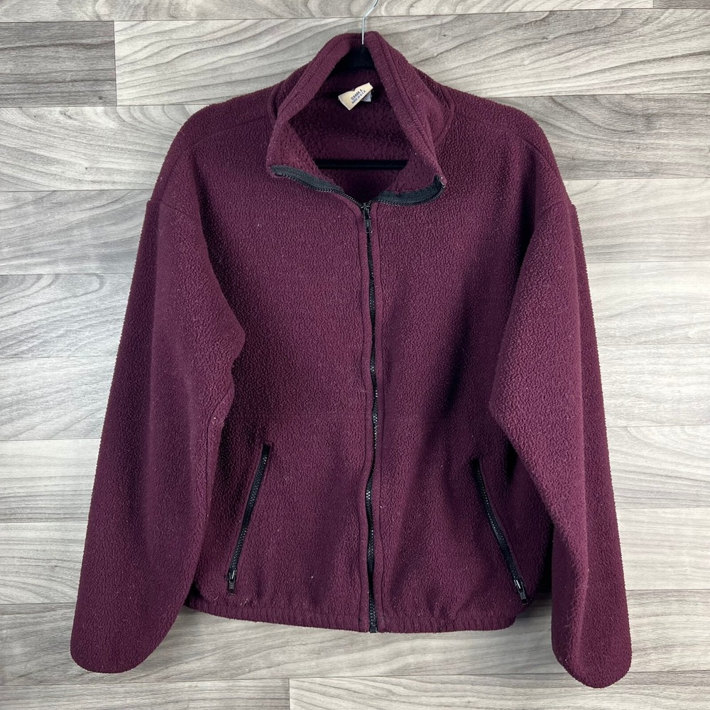 Timberline Fleece Jacket‎ Womens S Red Long Sleeve Mock Neck Pockets Zipped USA